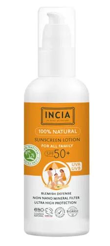 Incia 100% Natural Sunscreen Lotion Family SPF 50+ | Waterproof