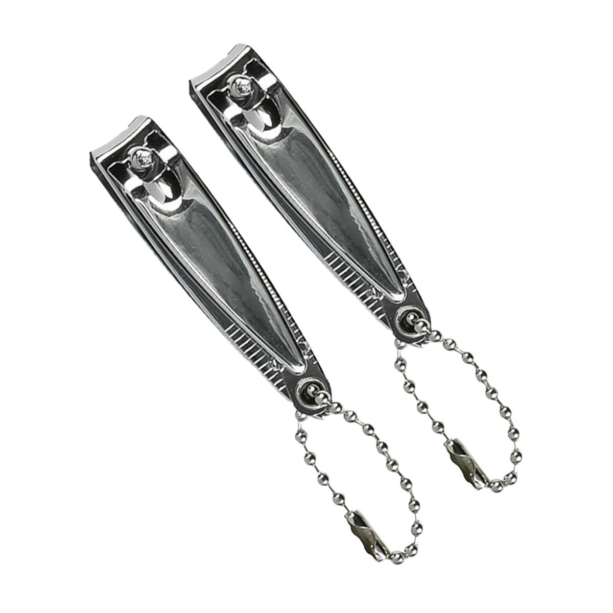 Benson Care Nagelknipper - 2x - met vijl - metaal - zilver - aan ketting - 5 cm - nagel verzorging -
