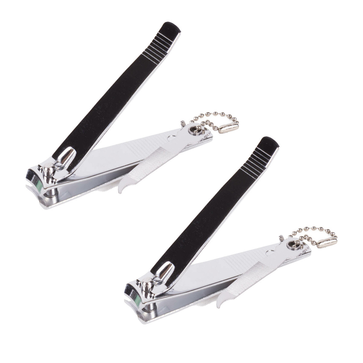 Benson Care Nagelknipper - 2x - met vijl - metaal - zilver - aan ketting - 8 cm - nagel verzorging -