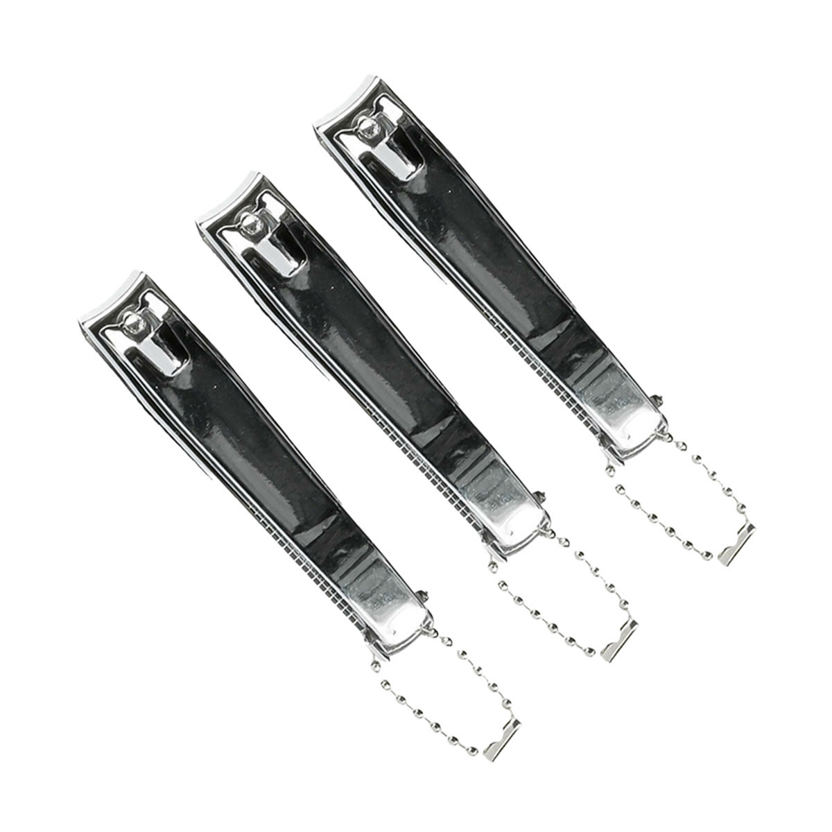 Benson Care Nagelknipper - 3x - met vijl - metaal - zilver - aan ketting - 8 cm - nagel verzorging -
