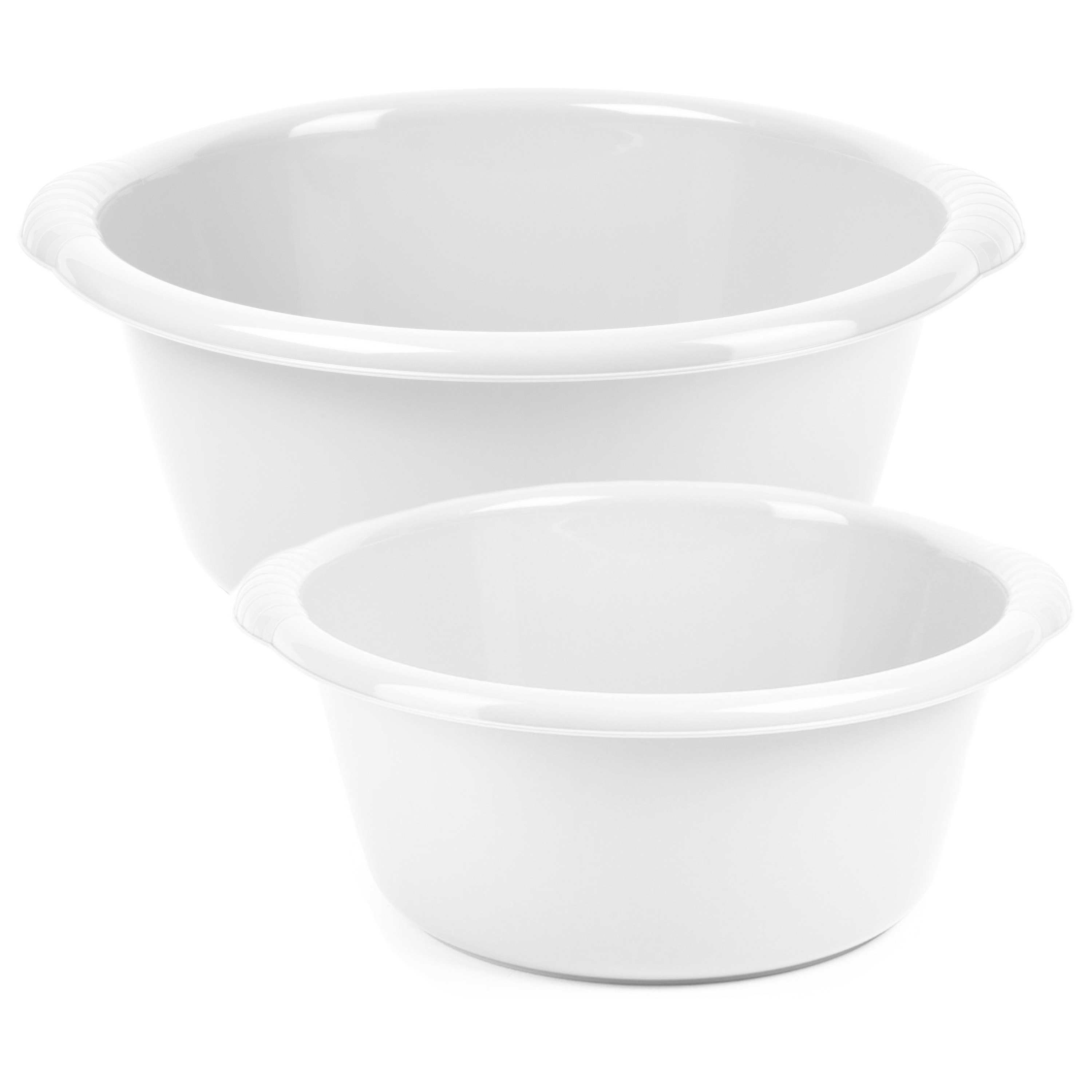 Forte Plastics Afwasbak teil - set van 2 formaten - 15 en 20 liter - wit - kunststof -