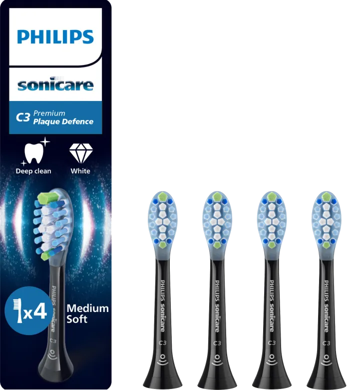 Philips Sonicare Premium Plaque Defense HX9044/88 Zwart (4 stuks)