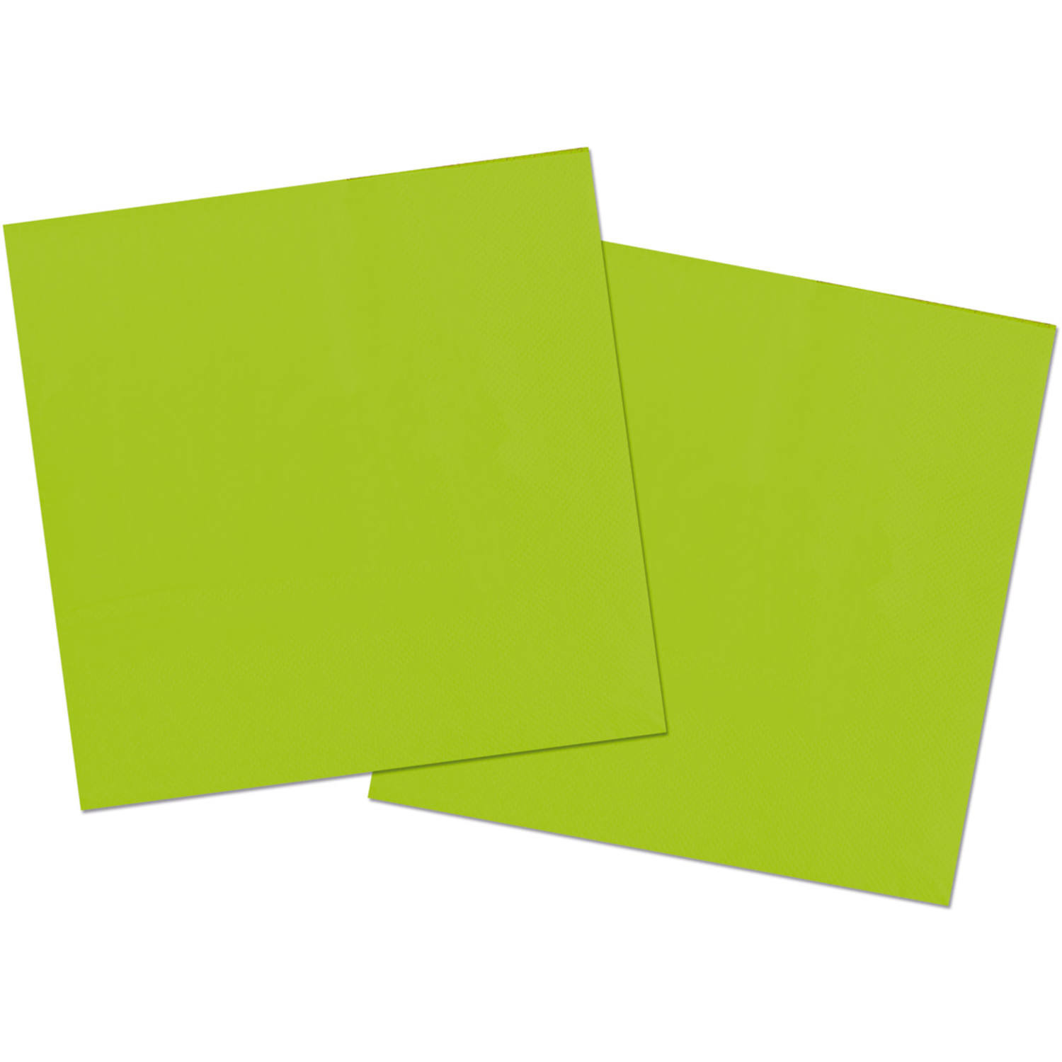 Folat 80x stuks servetten van papier lichtgroen 33 x 33 cm -