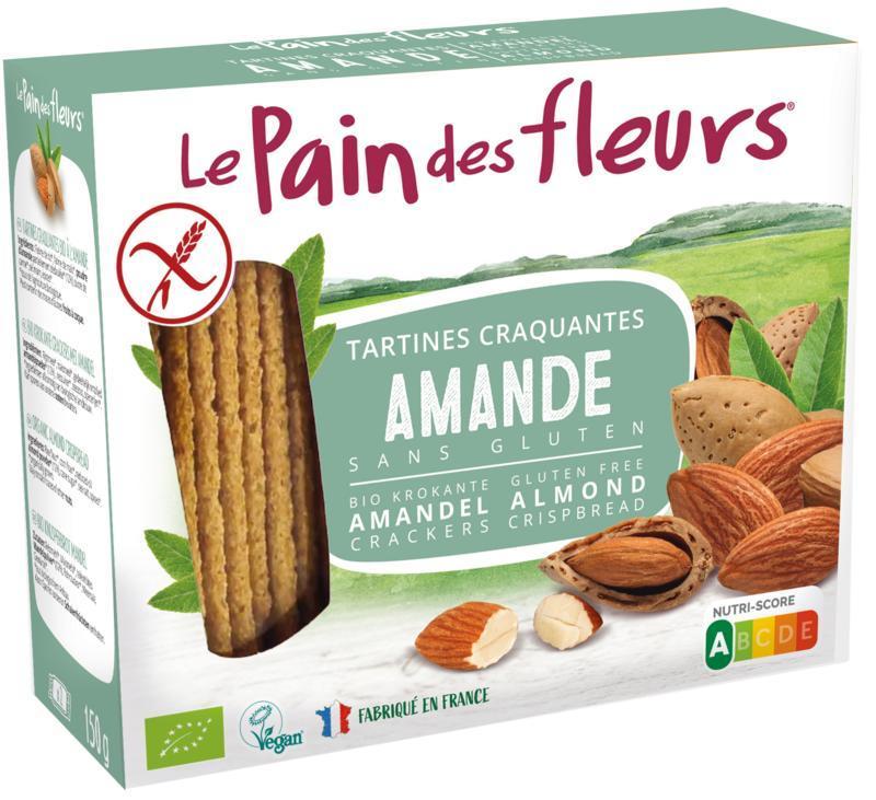 Le Pain Des Fleurs Crackers met amandel bio 150 Gram