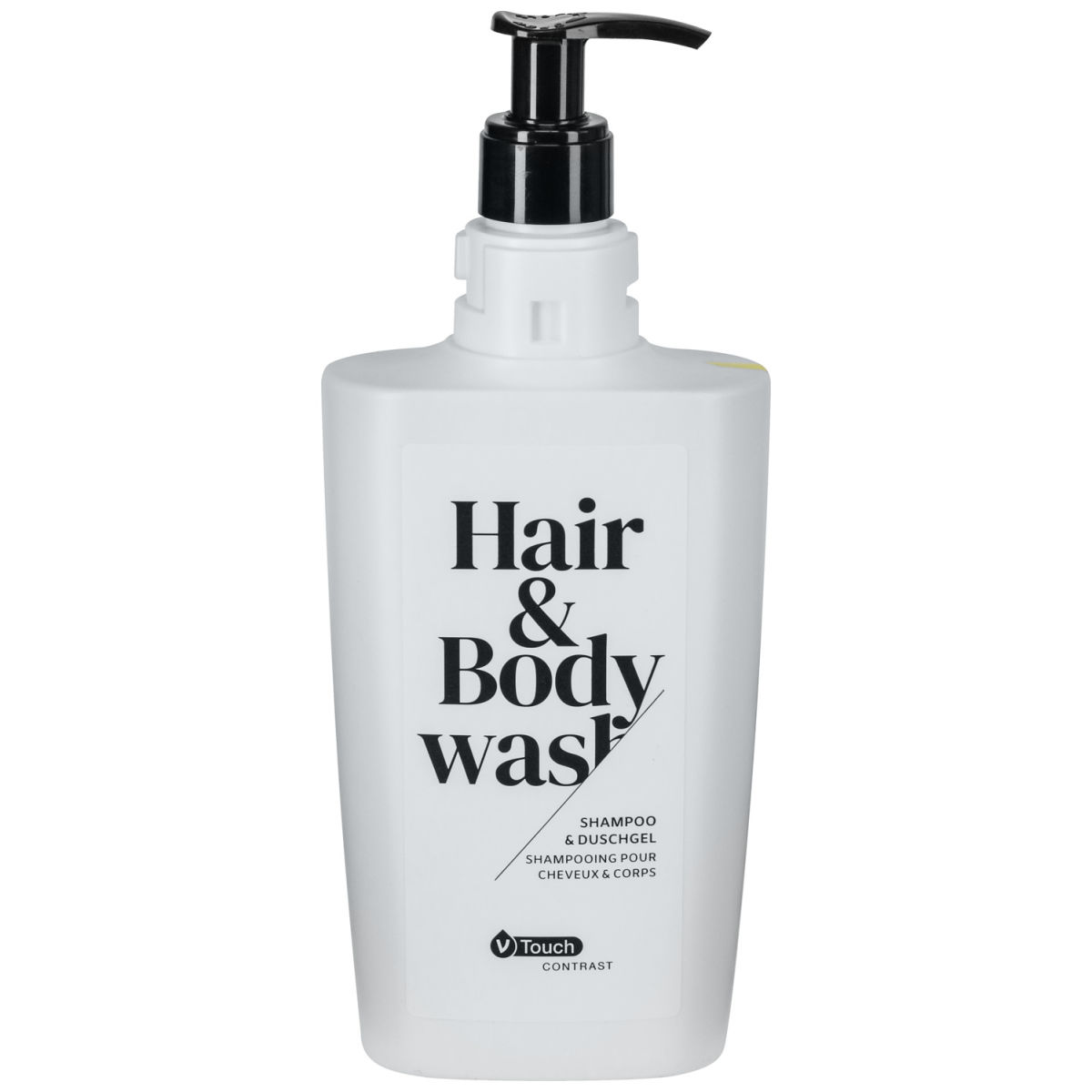 V-Touch Shampoo en douchegel Contrast 2 in 1 in pompdispenser; 400 ml; geel; 24 stuk / verpakking
