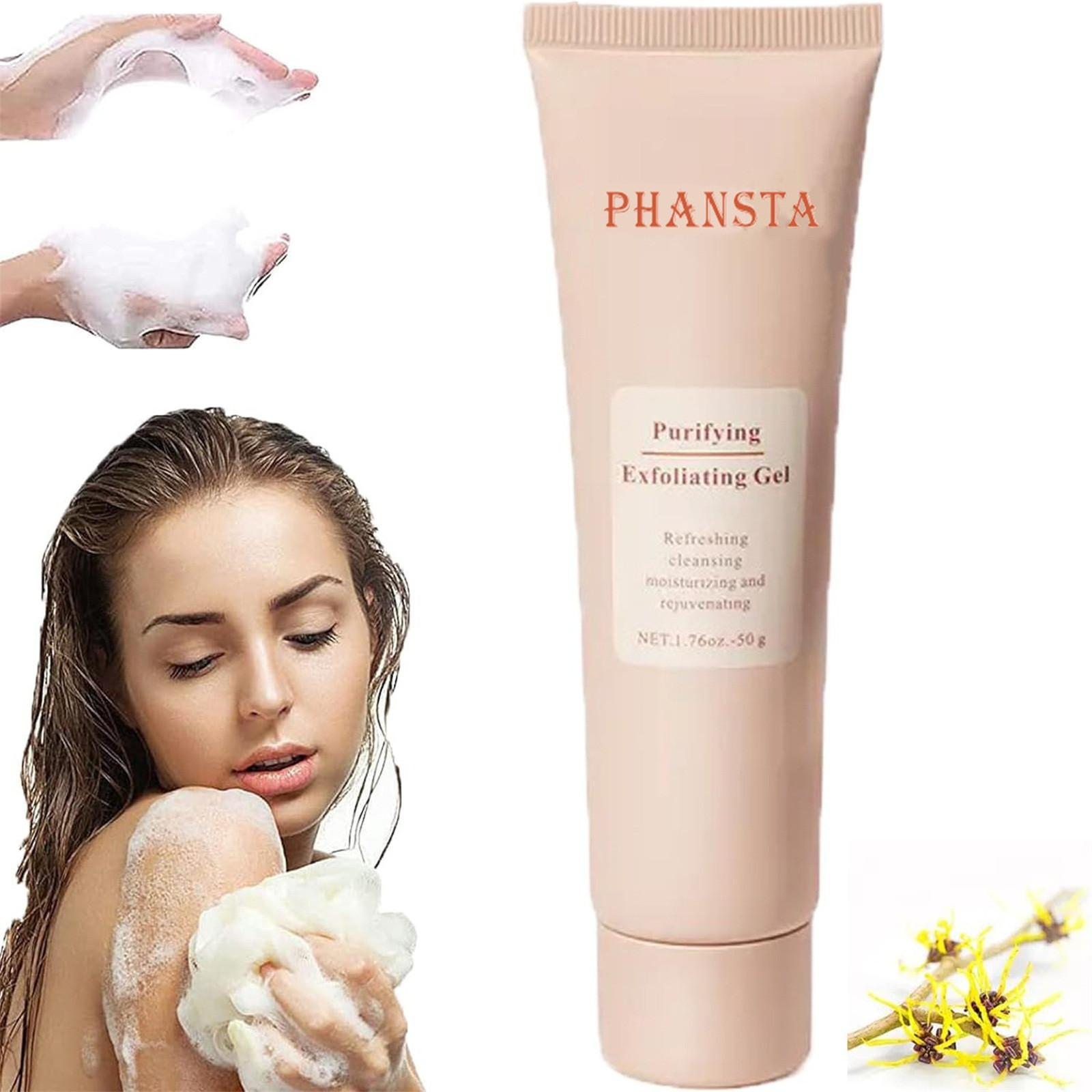 Challenge Reinigende exfoliërende gel, exfoliërende gel voor een stralende teint, exfoliërende gelscrub voor gezicht en lichaam, wrijven met modder