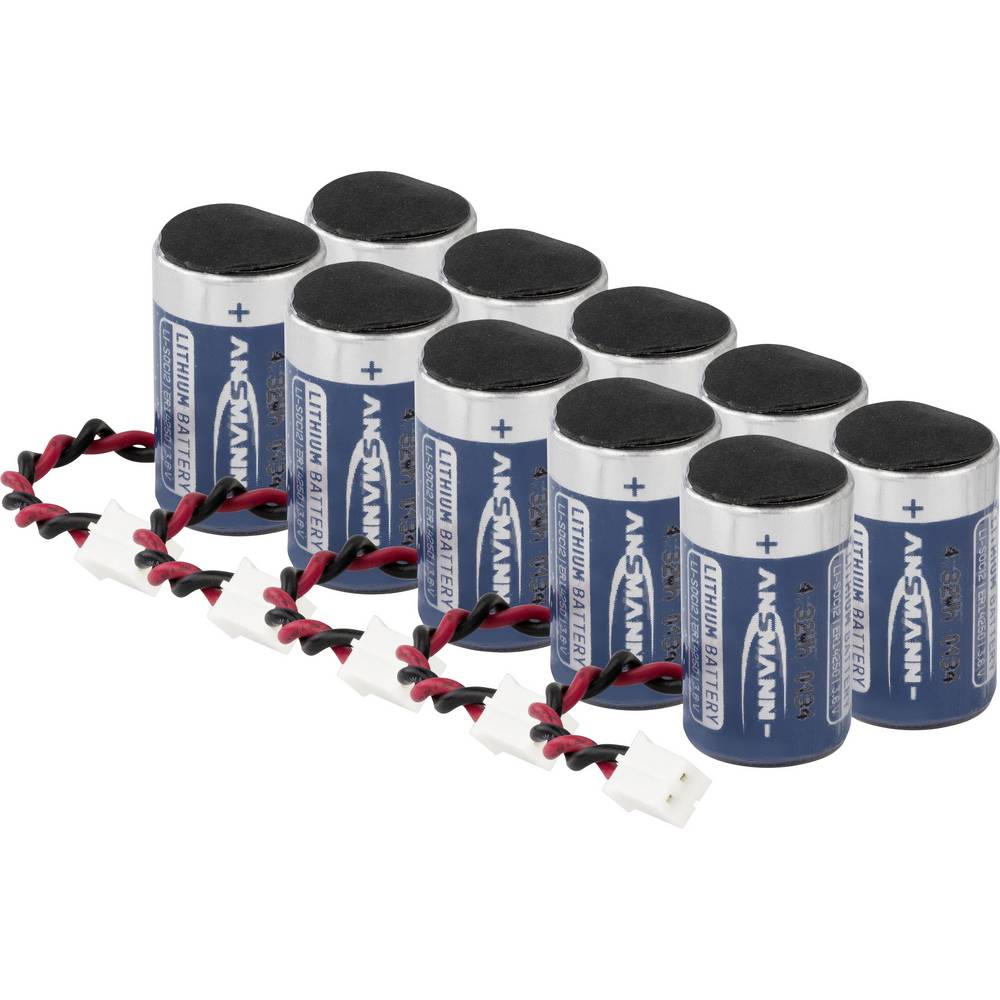 Ansmann 10er Pack Lithium-Thionyl-Chlorid Batterie Accupack Geschikt voor hoge temperaturen Lithium 3.6 V 2700 mAh