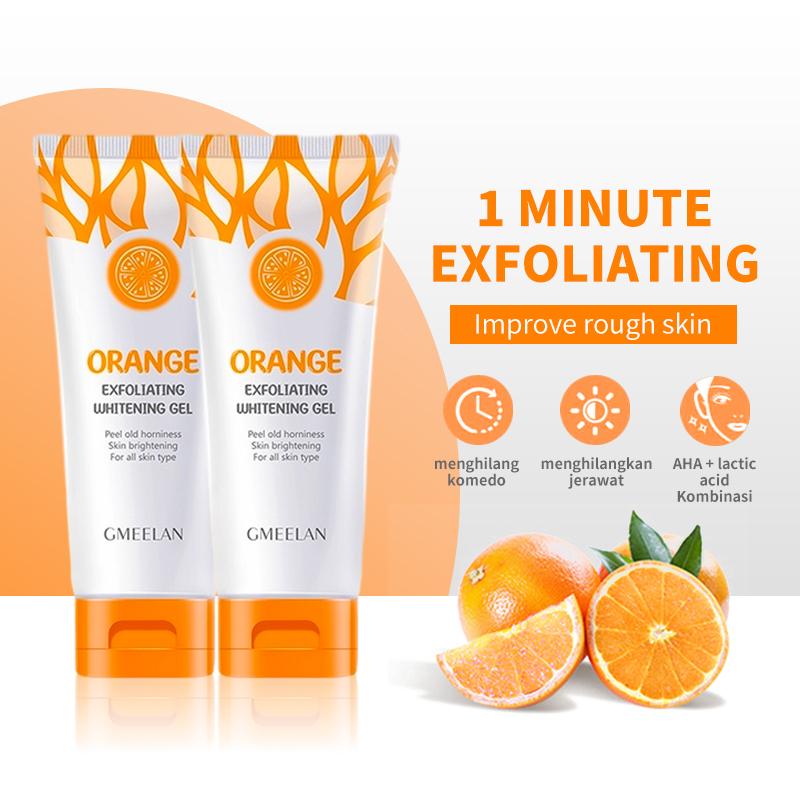 WishLucky Sinaasappel hydraterende exfoliërende gel gezichts- en lichaamsscrub diepreinigende dode huidverwijderaar peeling gel 50g Gel oranje