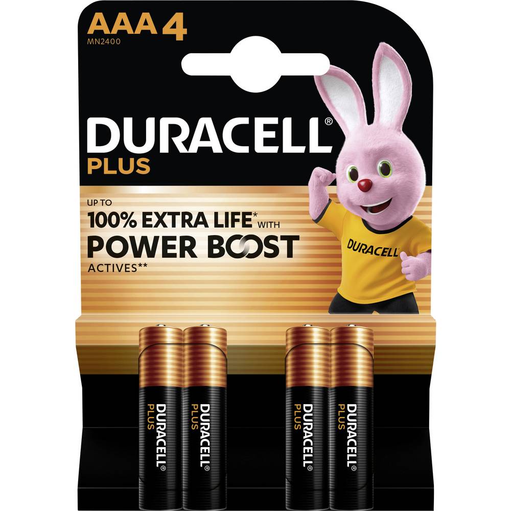 Duracell Plus Power Boost AAA batterij (potlood) Alkaline 1.5 V 4 stuk(s)