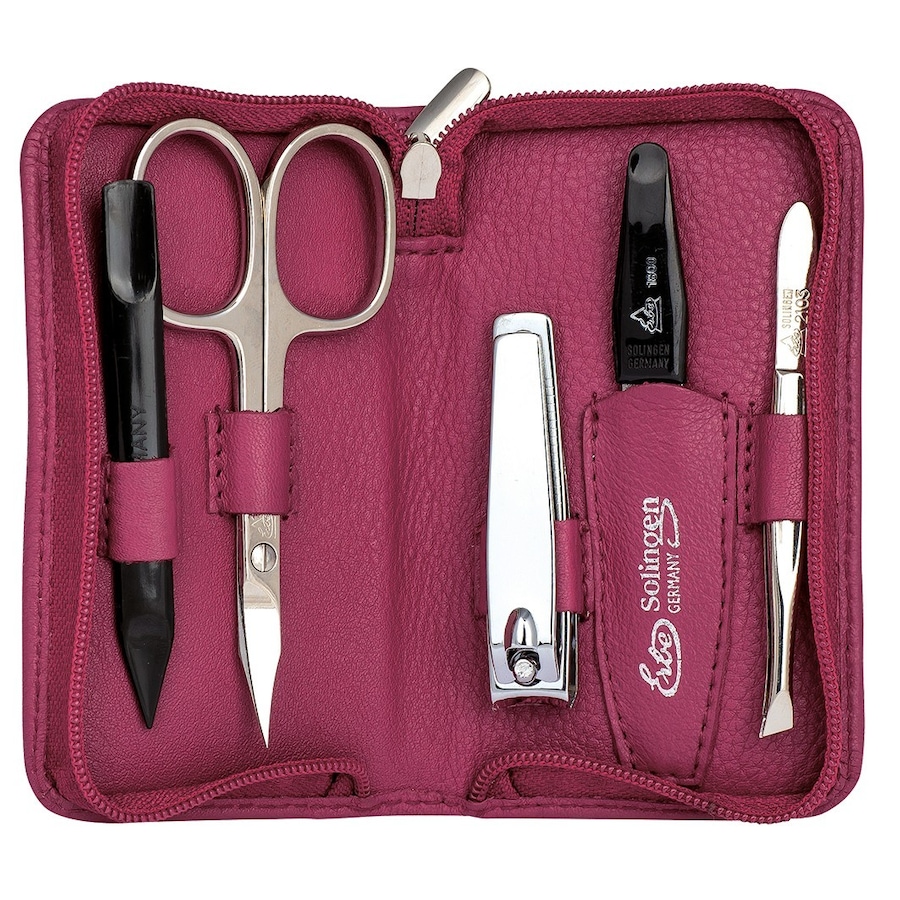 ERBE Siena Maniküre Set Reißverschluss-Etui Serie Siena, pink, 5-tlg.