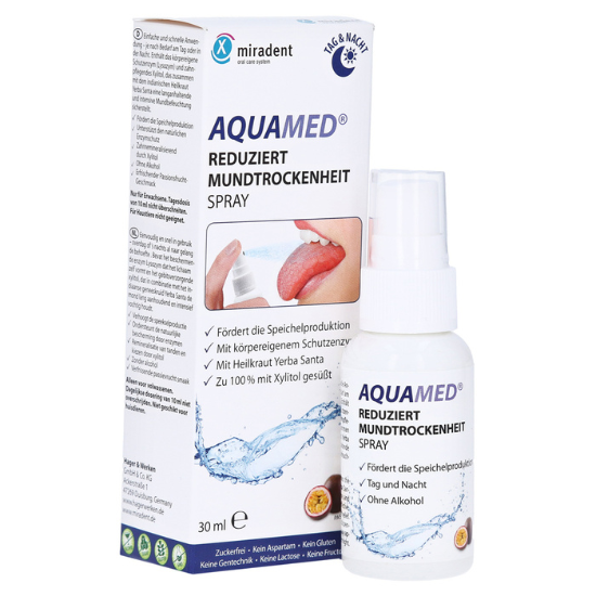 Miradent Aquamed Droge Mond Spray Passievrucht - 30 ml