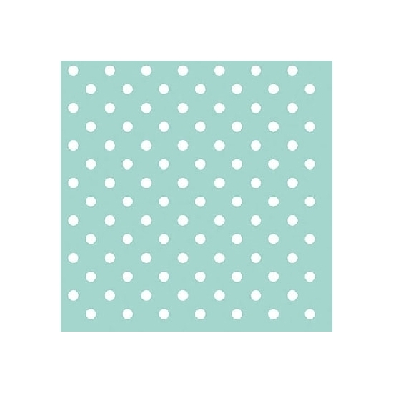 Ambiente tafel servetten met stippen - groen/blauw - 3-laags - 20x stuks -