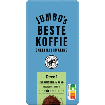 Jumbo's umbo's Beste Koffie Snelfiltermaling Decaf 500 g