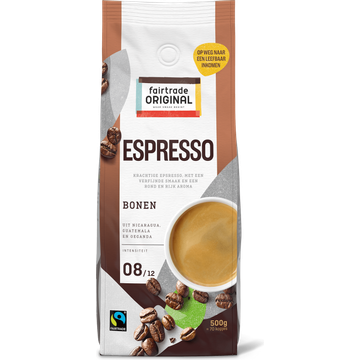 Fair trade airtrade Original Espresso Bonen 500g Zak bij Jumbo