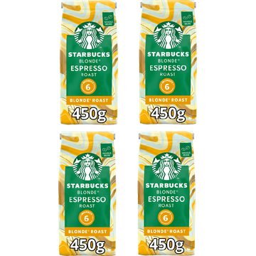 Starbucks tarbucks Blonde Espresso Roast koffiebonen 4 x 450 gram bij Jumbo