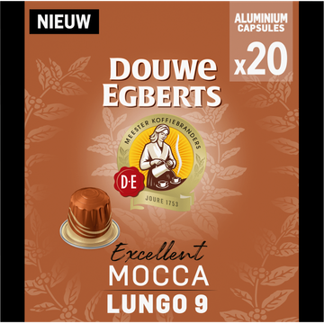 Douwe Egberts ouwe Egberts Excellent Mocca Lungo 9 Gemalen Koffie 20 Capsules 104 g bij Jumbo