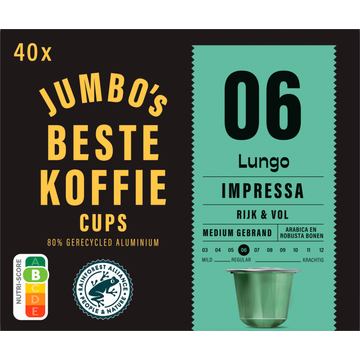 Jumbo's umbo's Lungo Impressa Koffiecups 40 Stuks