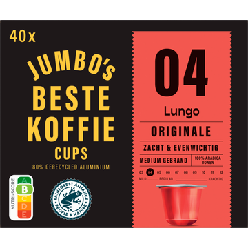 Jumbo's umbo's Lungo Originale Koffiecups 40 Stuks