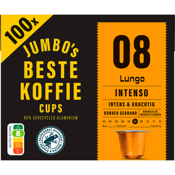 Jumbo's umbo's Lungo Intenso Koffiecups 100 Stuks