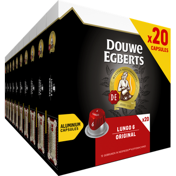 Douwe Egberts ouwe Egberts Lungo 6 Original Gemalen Koffie 20 Capsules 104g bij Jumbo