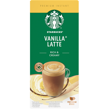 Starbucks tarbucks Vanillesmaak Latte 5 stuks bij Jumbo