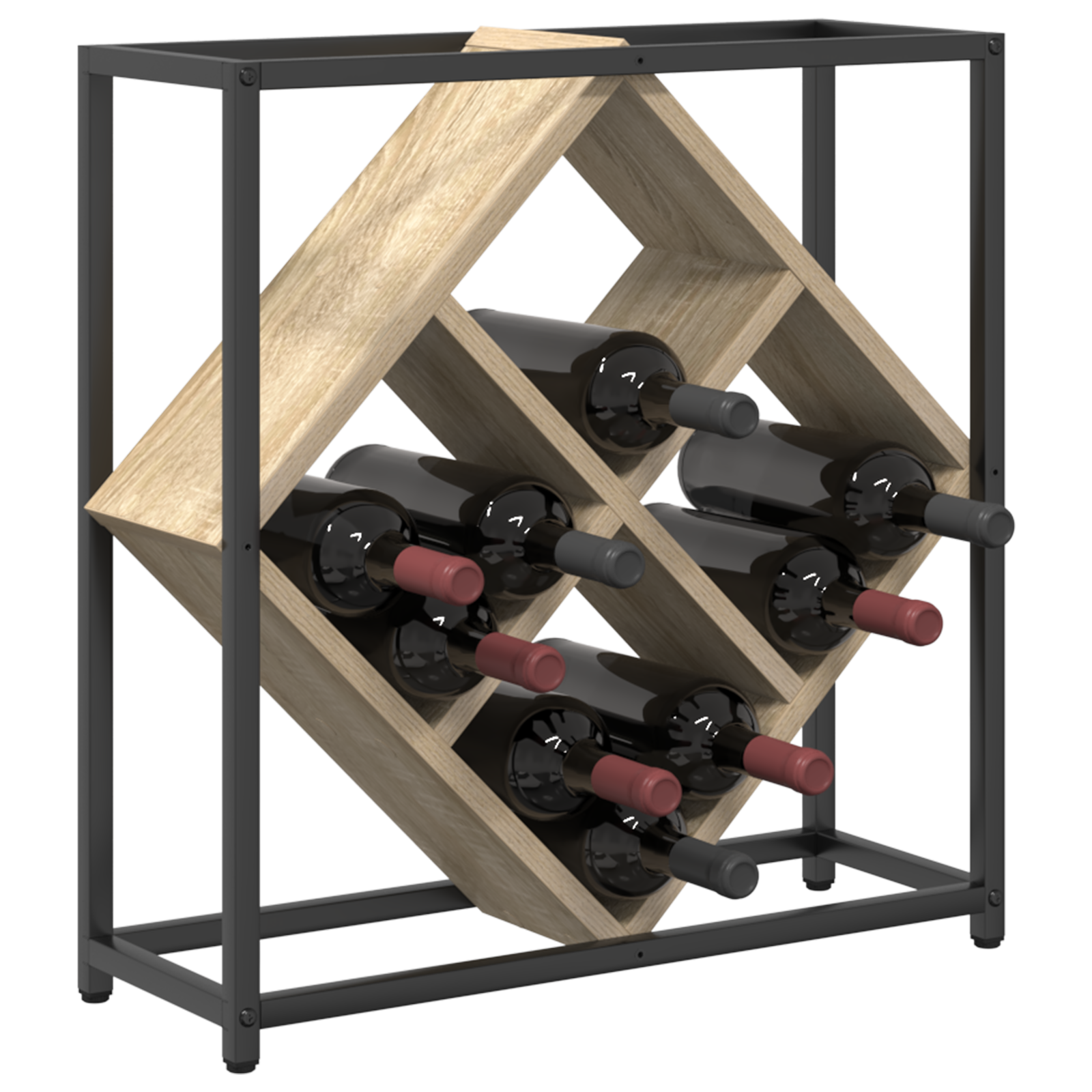vidaXL Wijnrek 51x18x52,5 cm bewerkt hout sonoma eikenkleurig