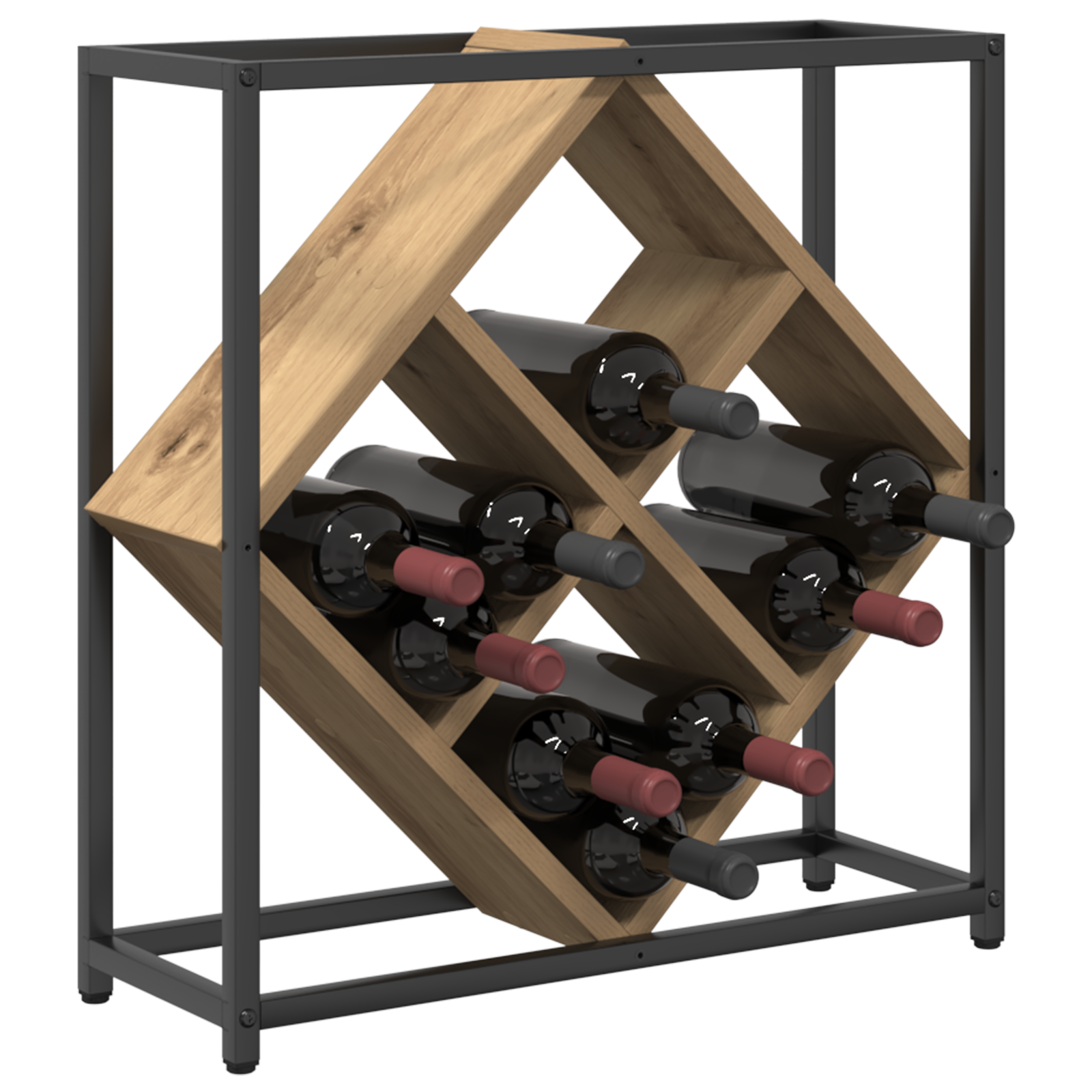 vidaXL Wijnrek 51x18x52,5 bewerkt hout artisanaal eiken