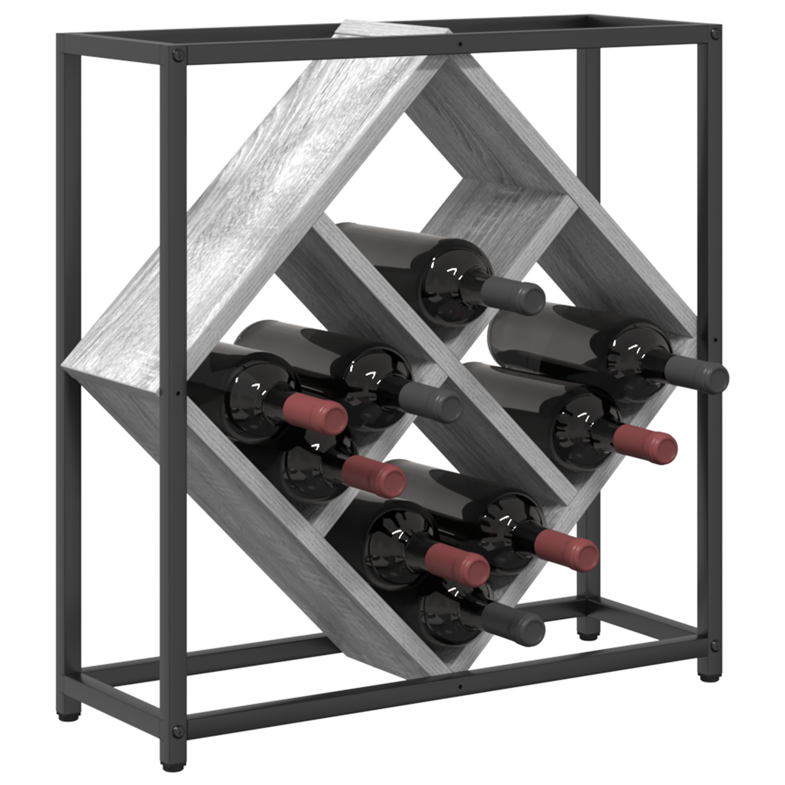 vidaXL Wijnrek 51x18x52,5 cm bewerkt grijs sonoma eikenkleurig