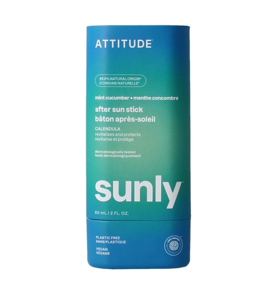 Attitude Sunly after sun stick mint & cucumber SPF30
