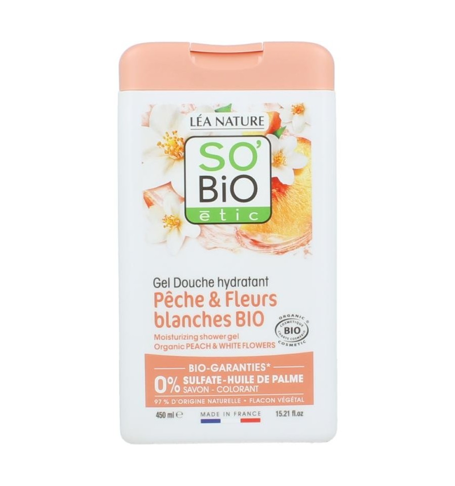 So Bio Etic Showergel peach & white flowers bio