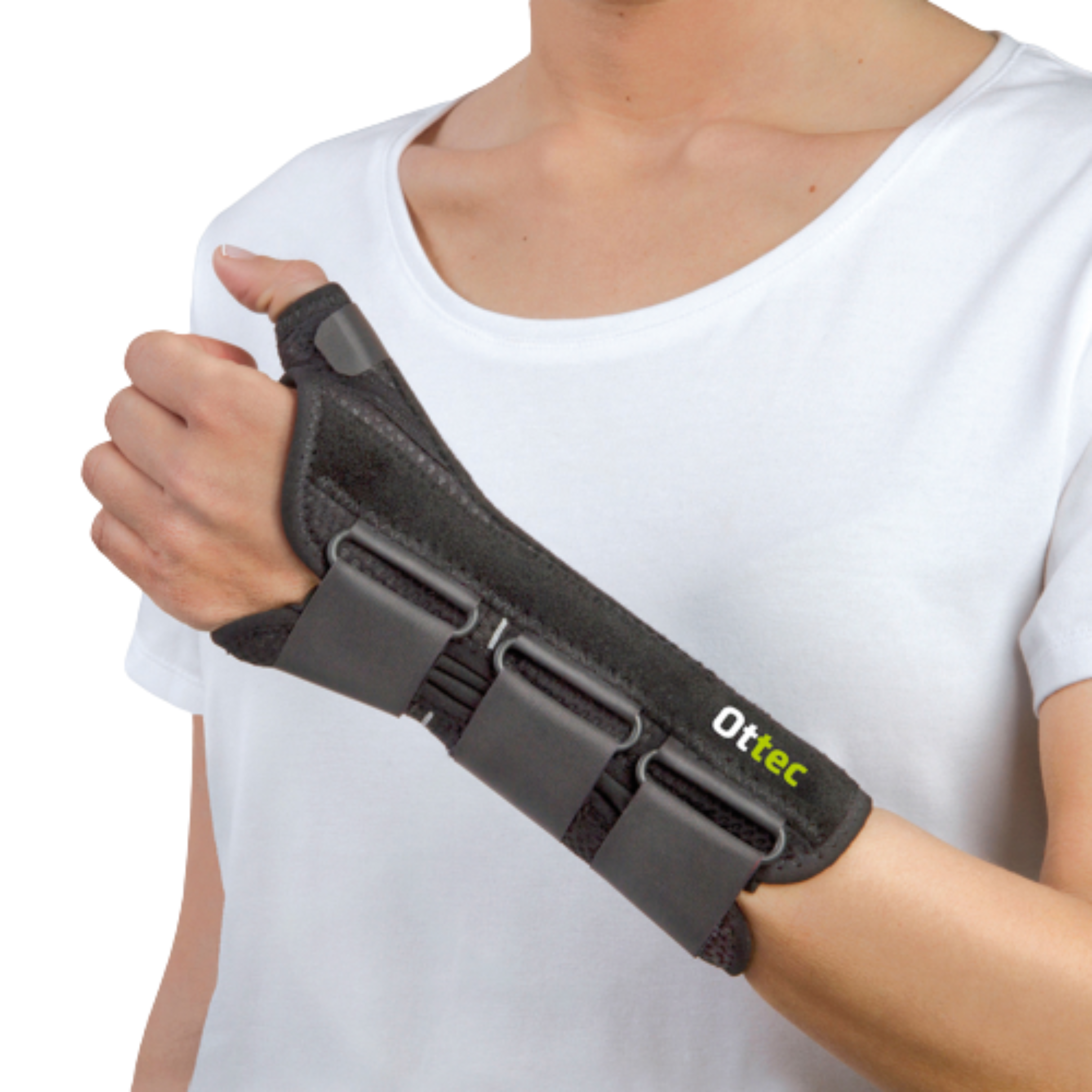 EMO Ottec Polsspalk / Duimbrace Links - Zwart