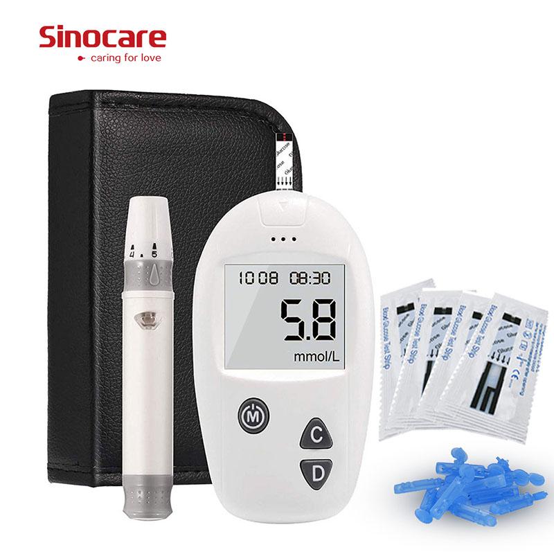 Sinocare Safe-Accu bloedsuikertester met 50 stuks teststrips/naalden wit