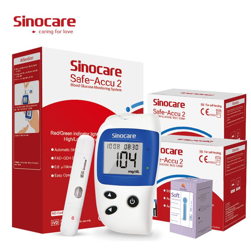 Sinocare Glucometer kit x 100 teststrips/naalden Bloedsuikertest