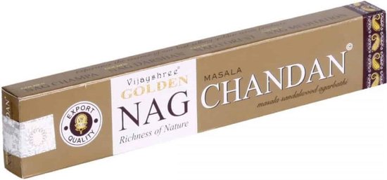 LalaShops Vijayshree Wierook - Golden Nag Chandan - Masala Sandalwood Agarbathi (pakje a 15gr)