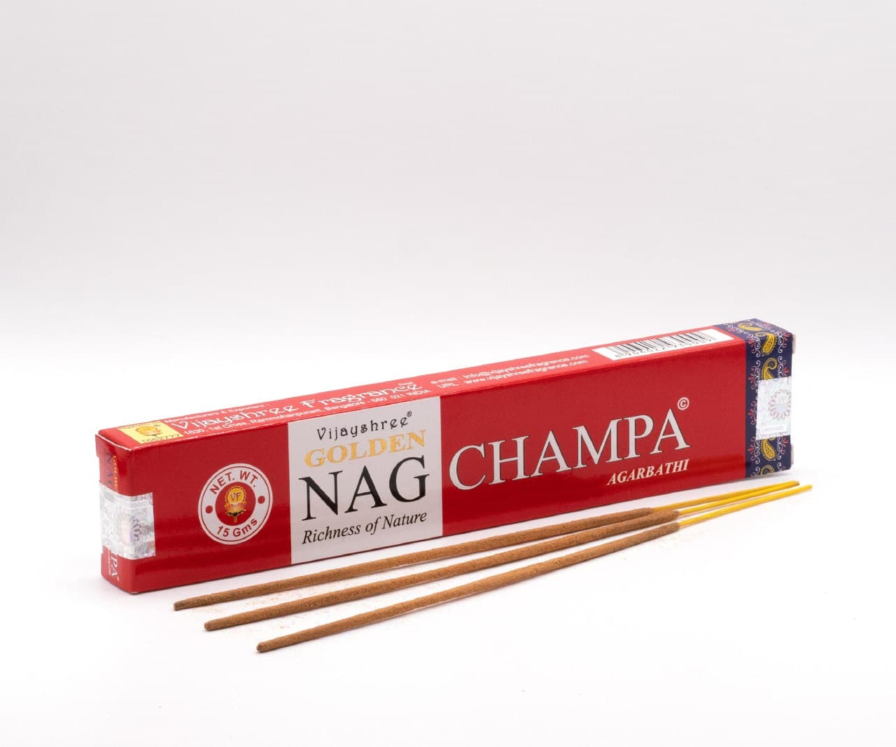 LalaShops Vijayshree Wierook - Golden Nag Champa - Agarbathi (pakje a 15 gram)