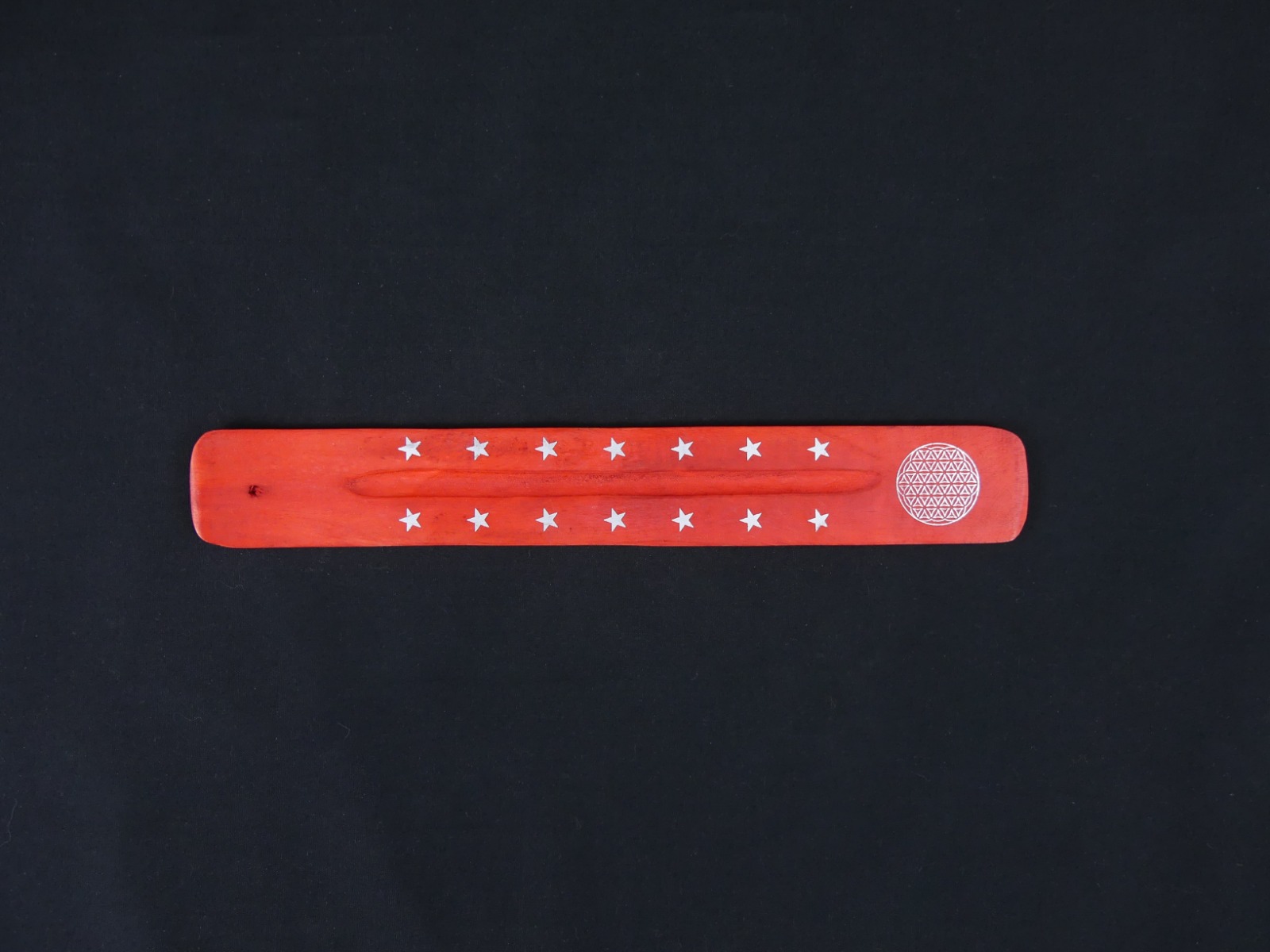 LalaShops Wierook Brander - Wierook Houder - Plankje Rood - Geometrisch