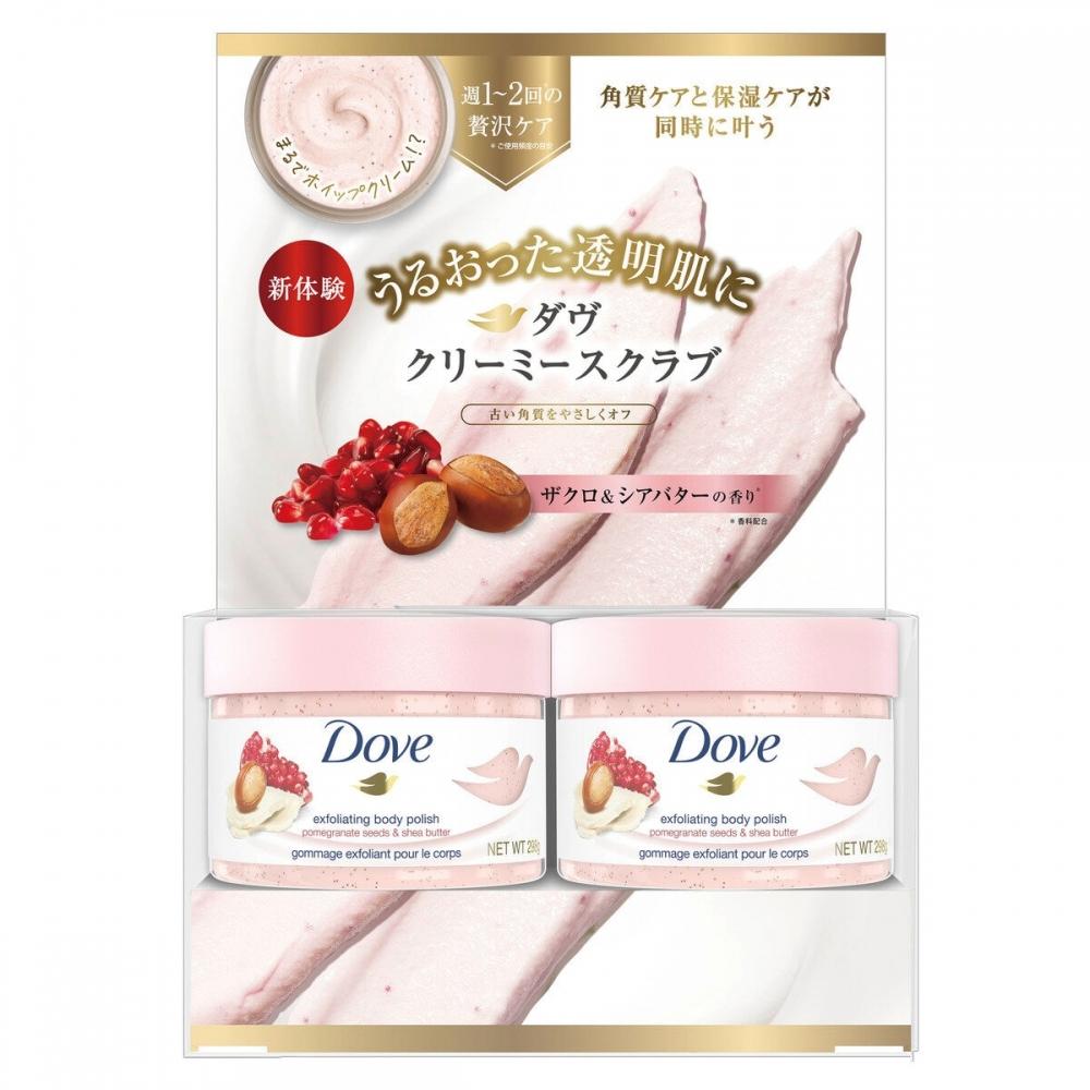 J Cosmede Dove Creamy Body Scrub Granaatappel Sheaboter Set van 2 298g X 2