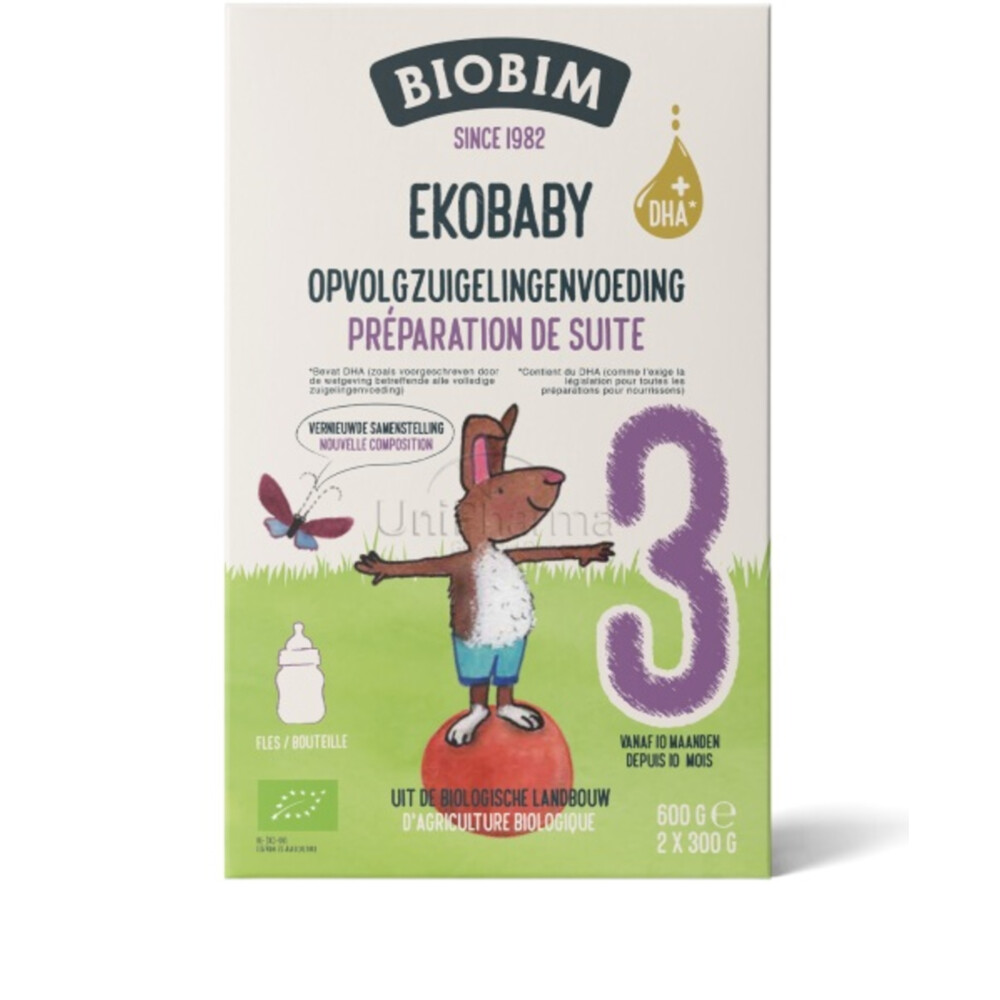 Biobim 3x  Zuigelingenvoeding 10+ mnd Ekobaby 3 600 gr