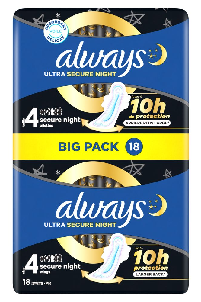 Always Ultra Secure Night Maat 4 Maandverband