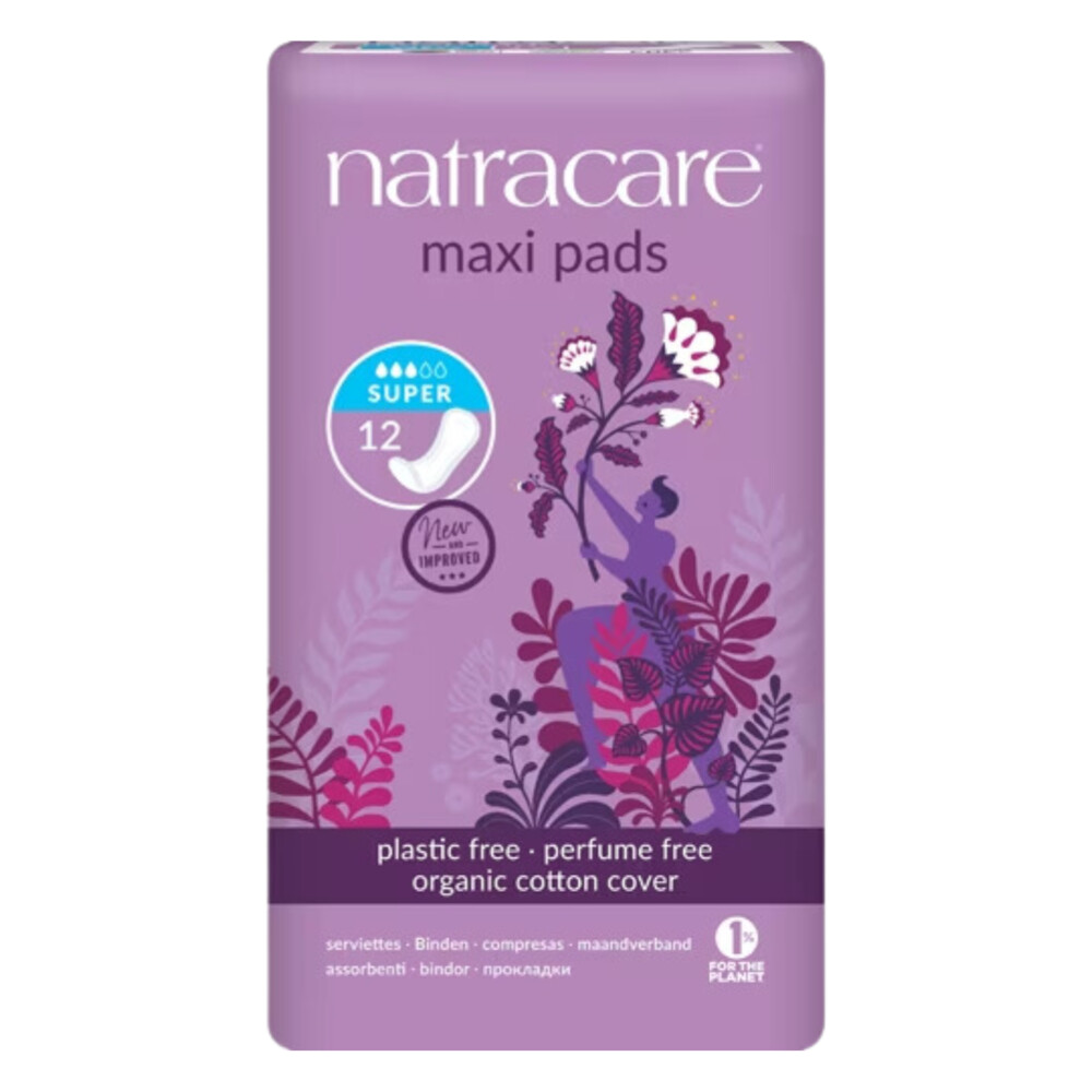 Natracare 3x  Maandverband Maxi Pads Super 12 stuks