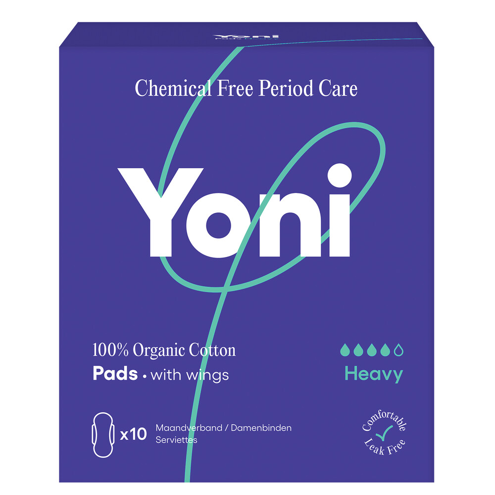 Yoni 3x  Biologisch Katoenen Maandverband Heavy 10 stuks