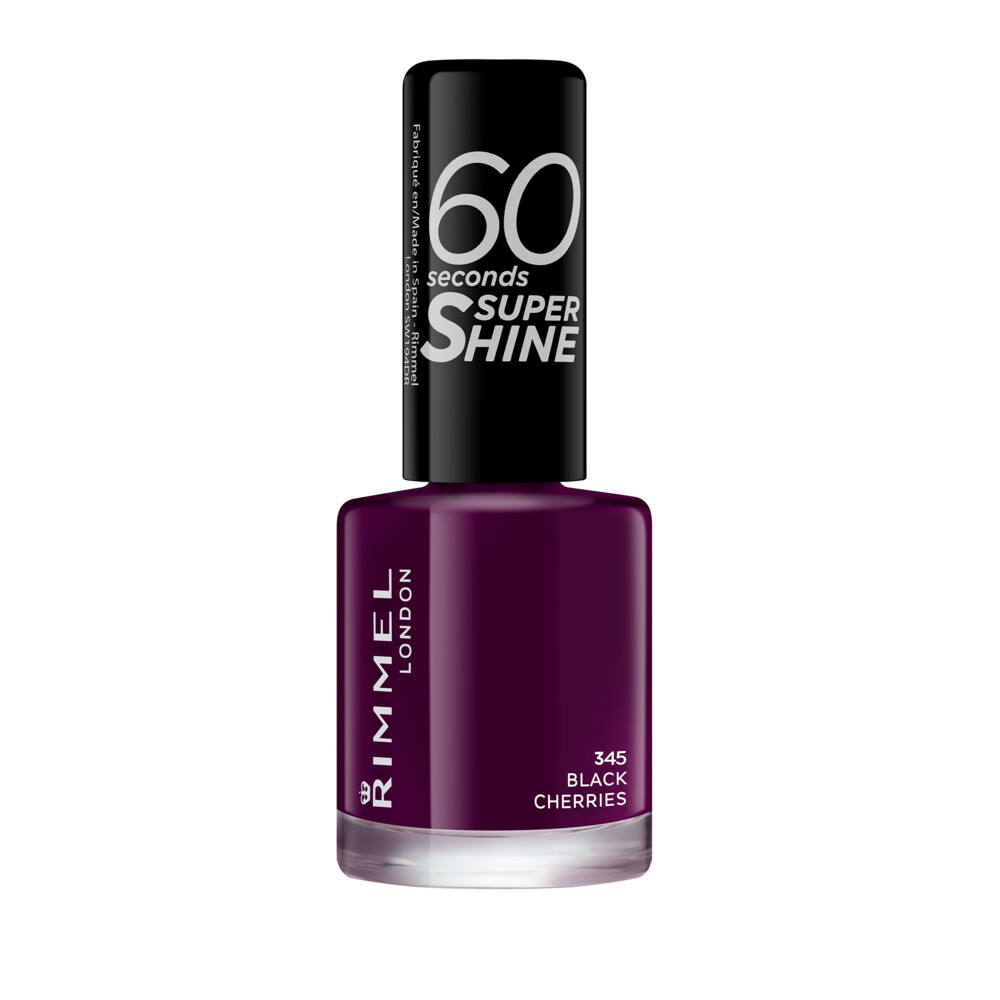 Rimmel 3x  Nagellak 60 Seconds SuperShine 345 Black Cherries 8 ml