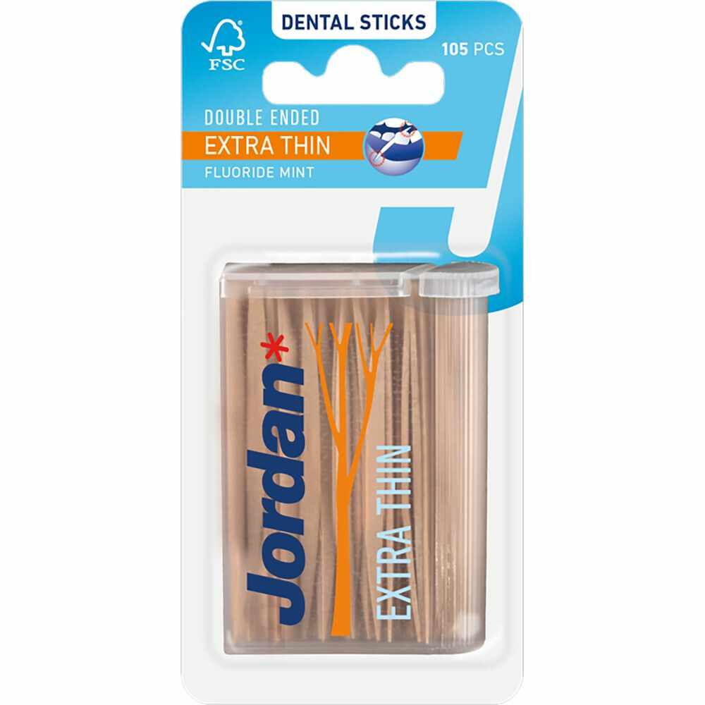 Jordan 3x  Tandenstokers Double Ended Extra Thin 105 stuks