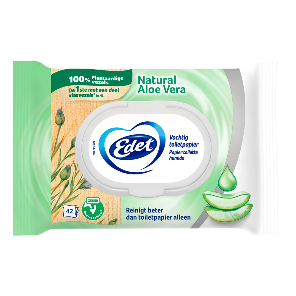 Edet 7x  Aloe Vera Vochtig Toiletpapier 42 stuks
