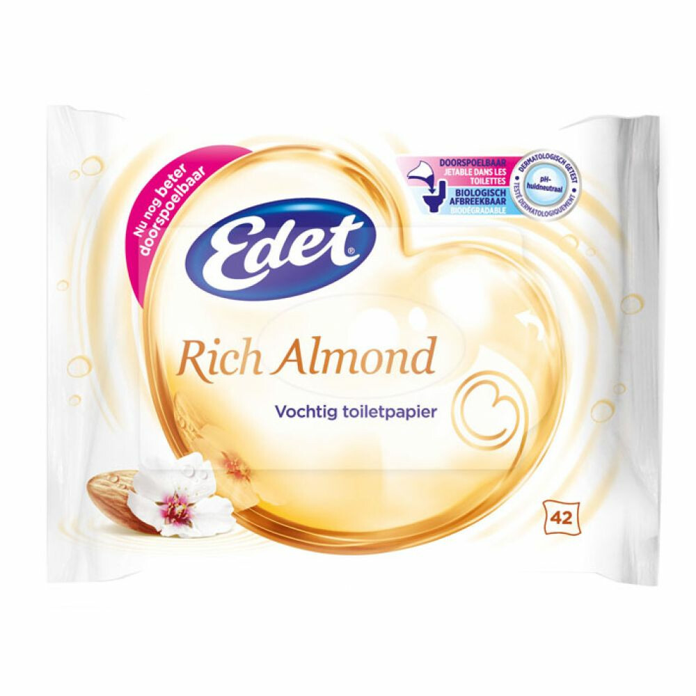 Edet 7x  Amandel Vochtig Toiletpapier 42 stuks