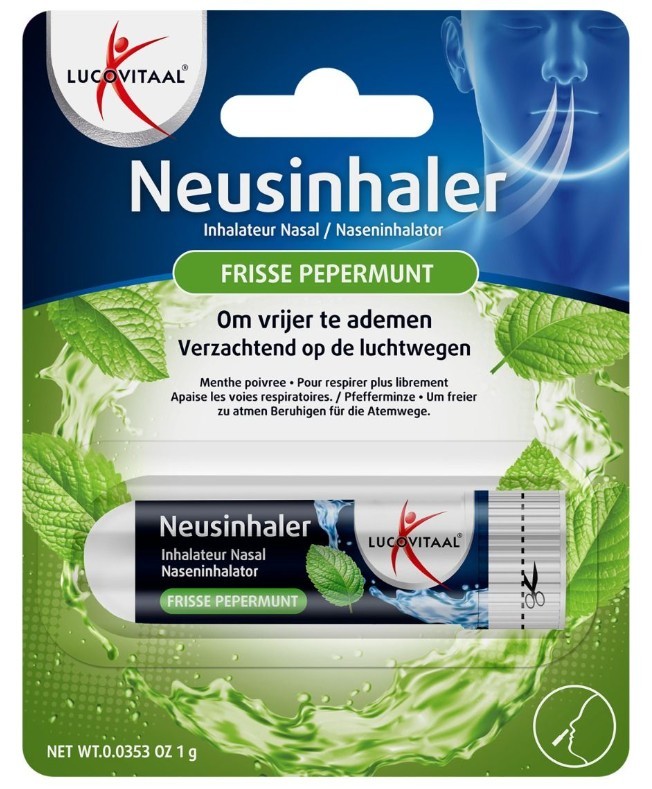 Lucovitaal Neusinhaler frisse pepermunt 1 Stuk