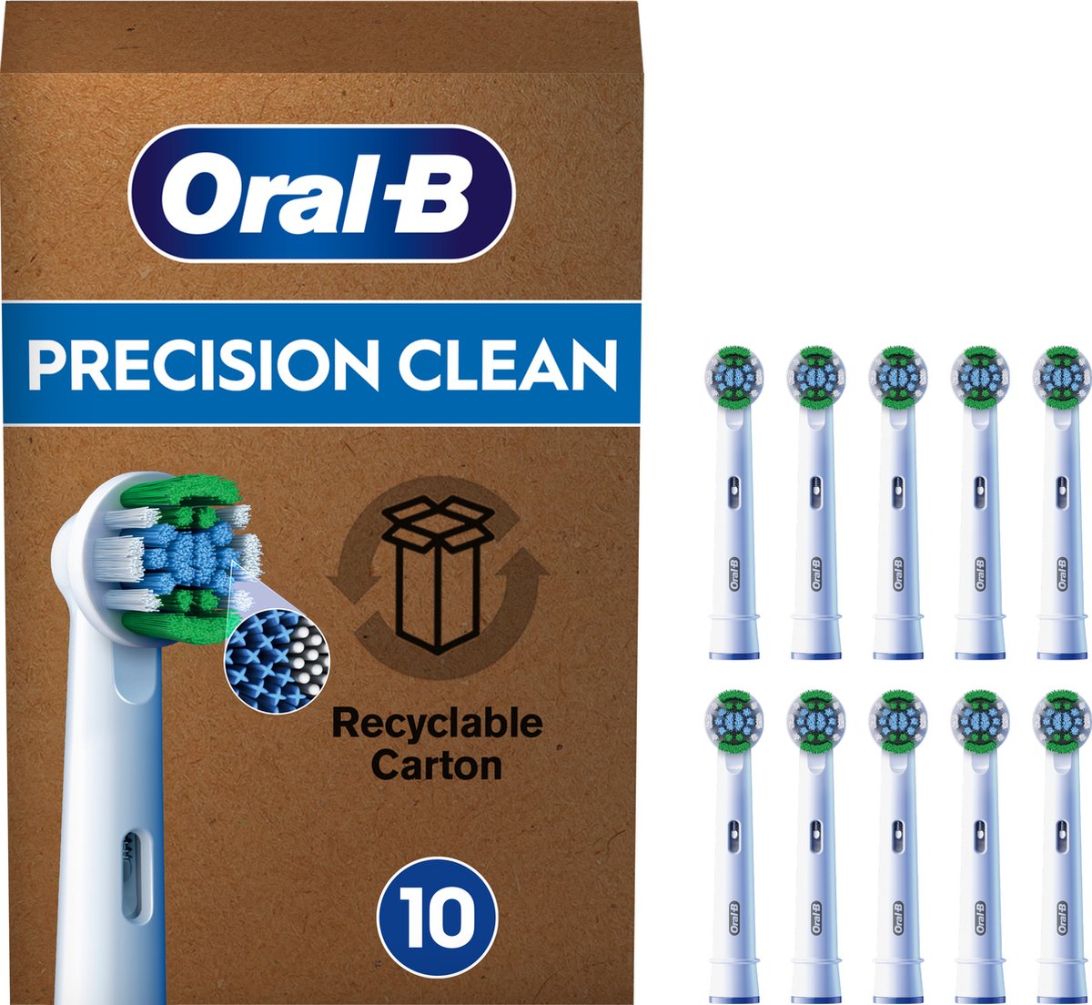 Oral-B Pro - Precision Clean - Opzetborstels met CleanMaximiser Technologie - 10 Stuks - Brievenbusv