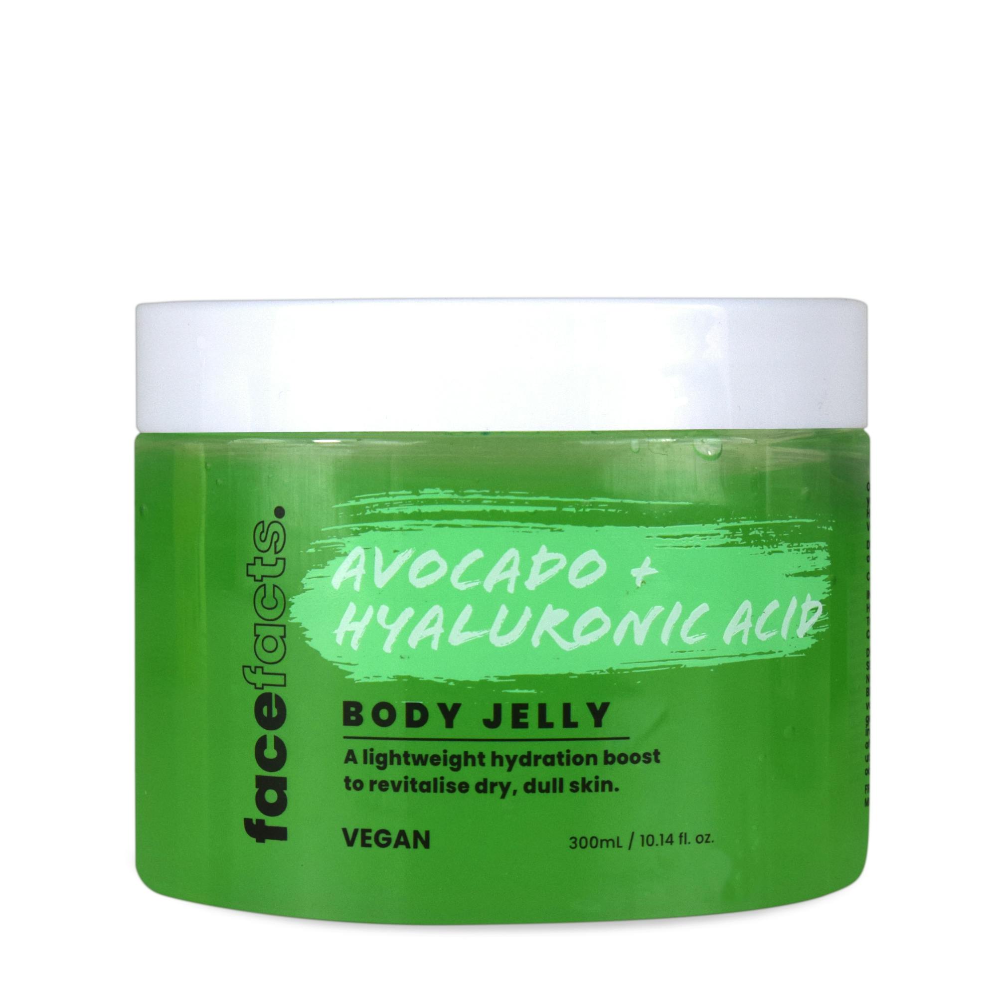 Face Facts Body Jelly Moisturiser Avocado & Hyaluronic Acid 300 ml