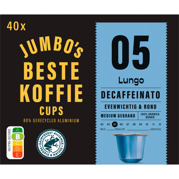 Jumbo's umbo's Lungo Decaffeinato Koffiecups 40 Stuks