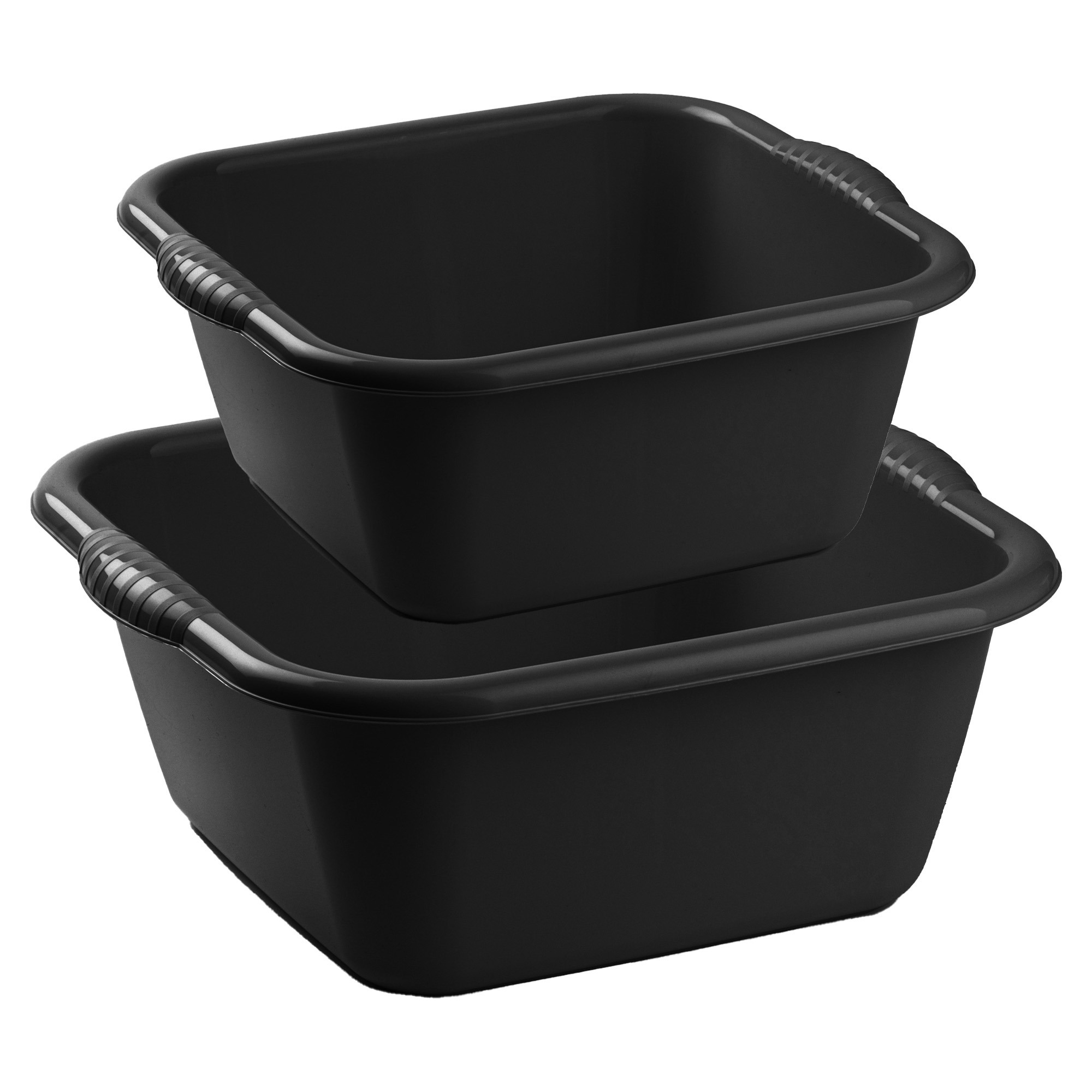 Forte Plastics Afwasbak teil - set van 2 formaten - 15 en 20 liter - antraciet - kunststof -